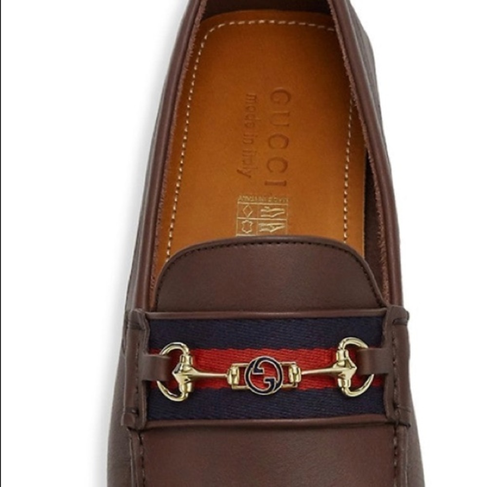 Gucci Ayrton Leather & Web Driver Loafers.